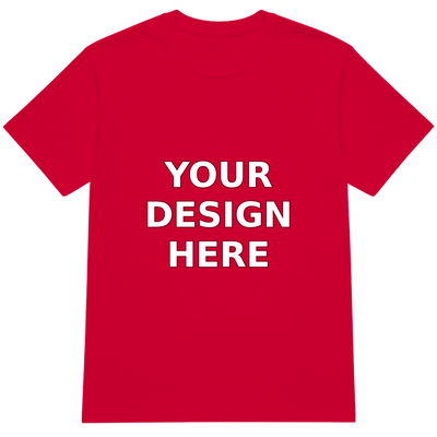 Red Crewneck T-Shirt - Your Design Here